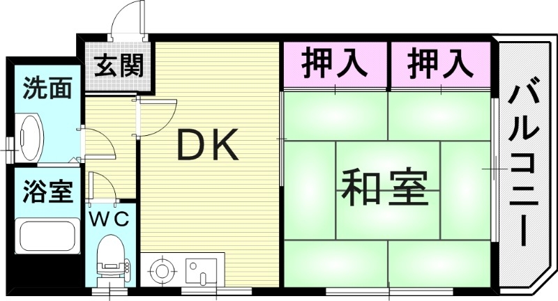 広く使える１DKタイプ！落ち着く和室です。