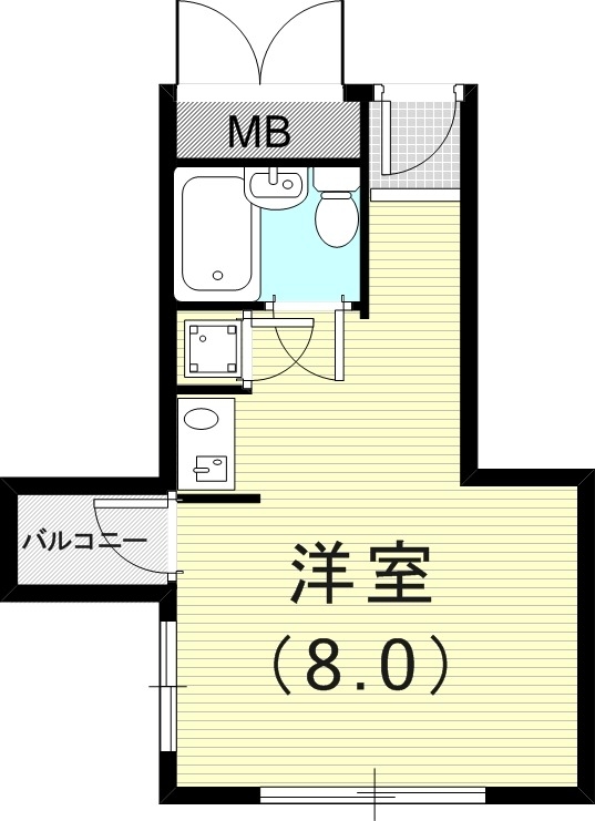 1R(18.9平米）3点ユニット・室内洗濯機置場