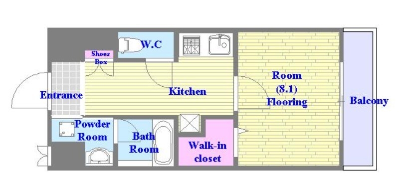 バストイレがセパレート、独立洗面所のある使い易い間取りです