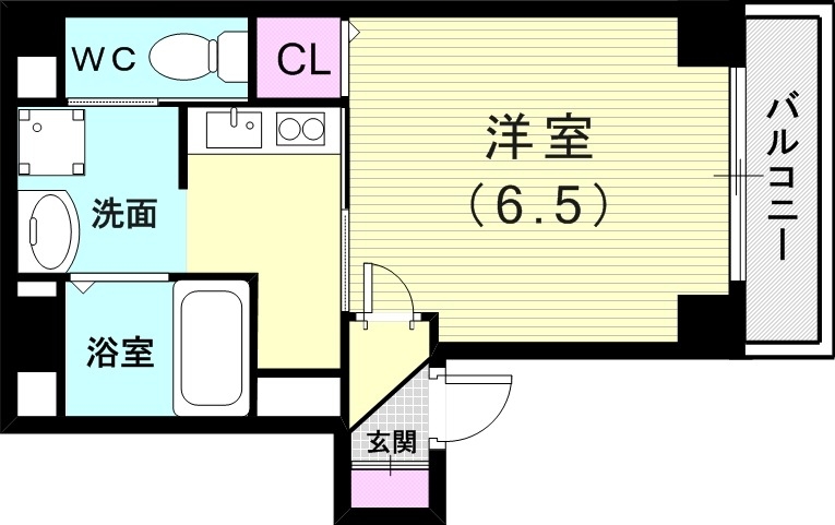 1K（23.05平米）洗髪洗面化粧台・浴室乾燥機・エアコン