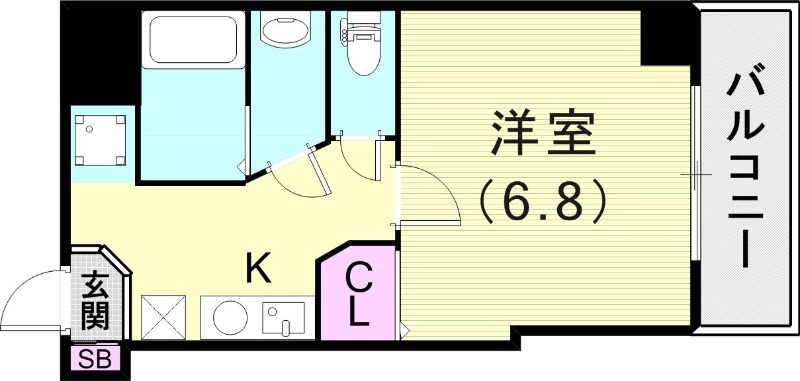 1K（25.30平米）モニター付きインターホン・エアコン
