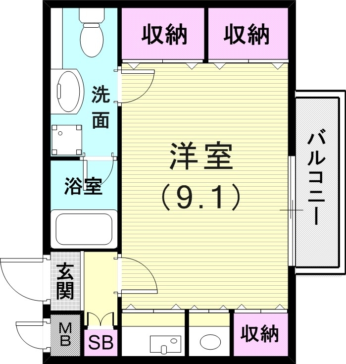 １Ｒ（30平米）角部屋・女性専用・宅配ボックス・モニターホン