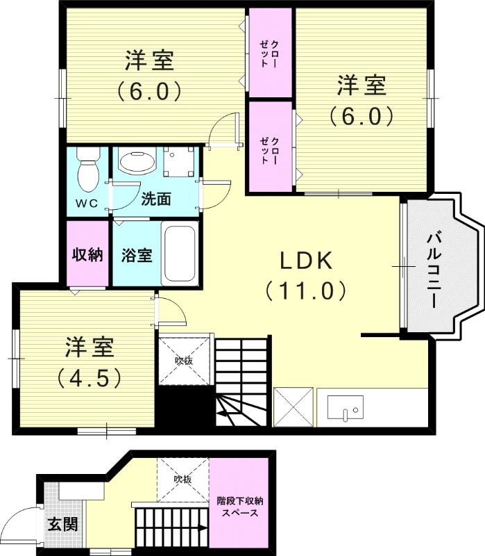 2階の間取り図