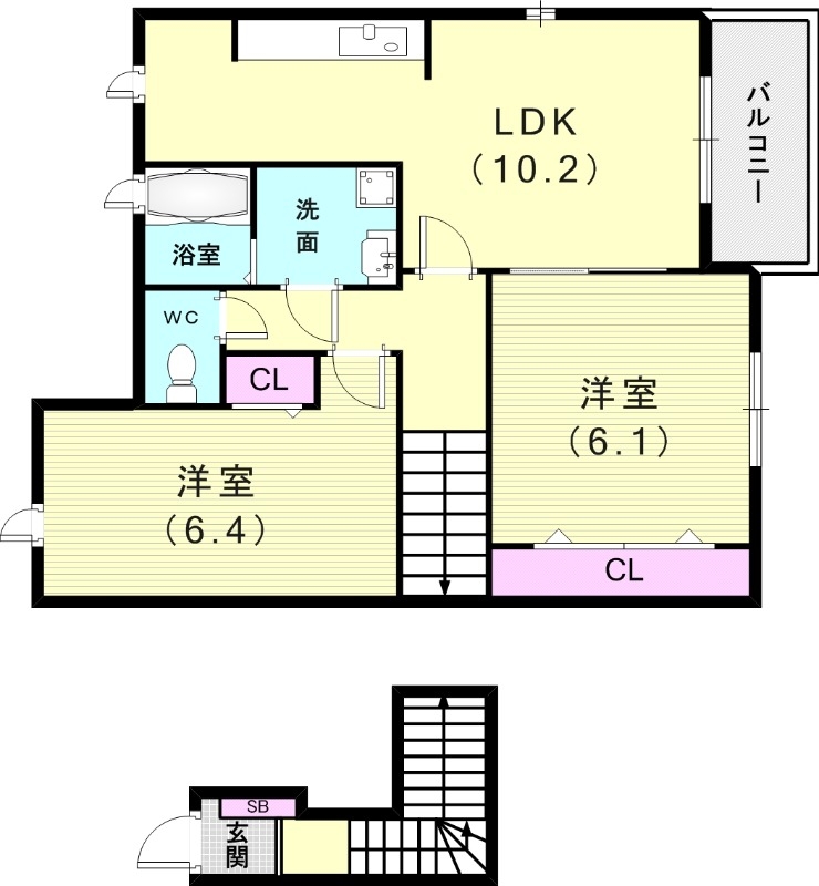 2階の間取り図