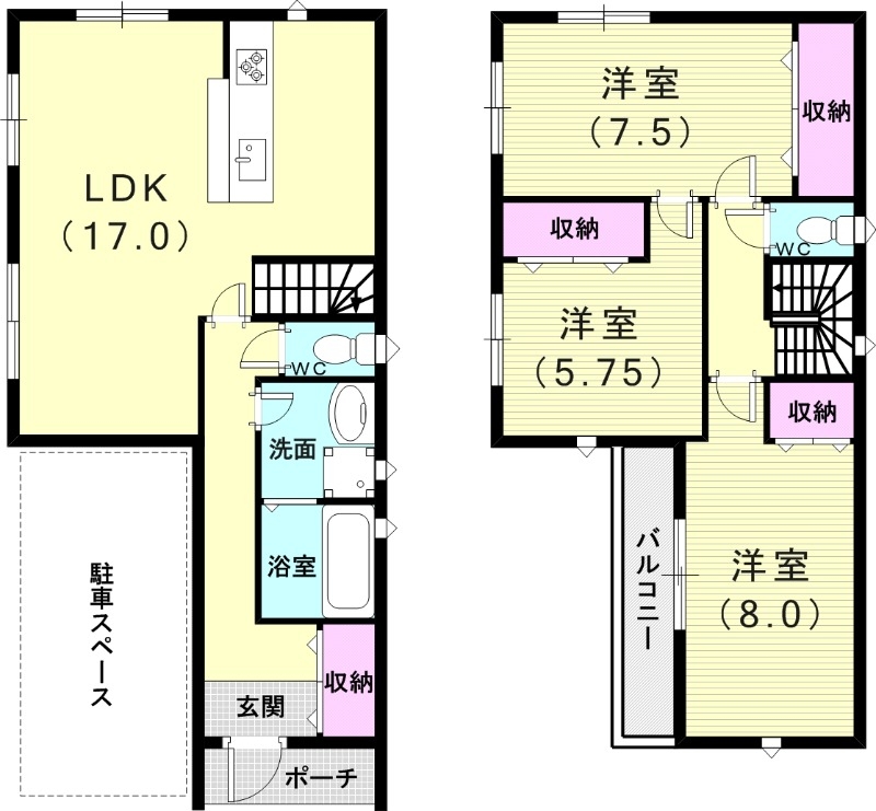 -階の間取り図