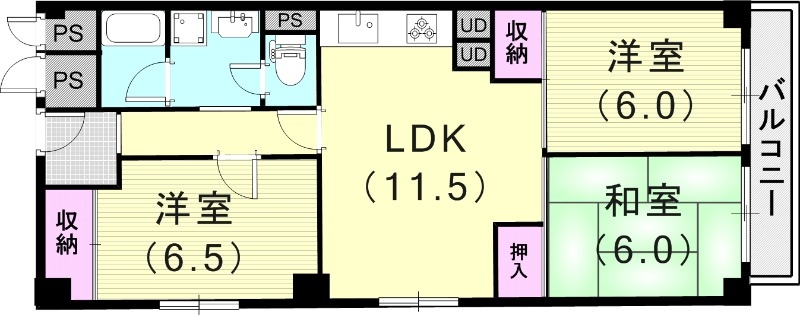 3LDK(68.75平米）モニターフォン・システムキッチン