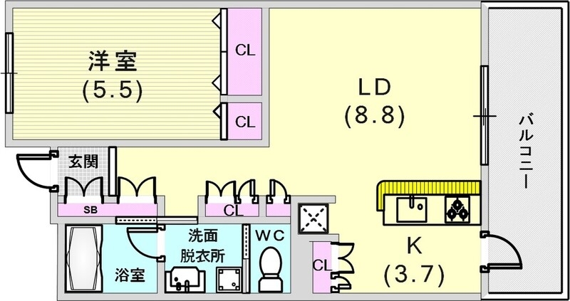 カウンターキッチンが魅力的