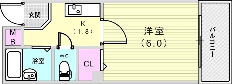 1K（20.11平米）エアコン・給湯器・オートロック