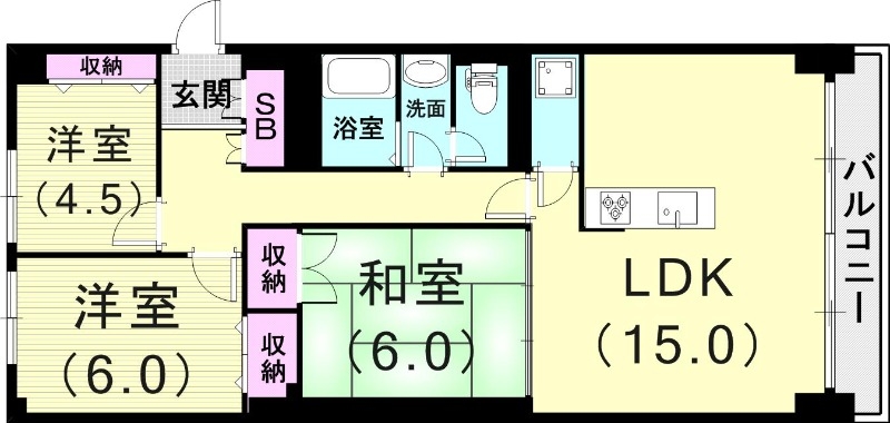 3LDK（82.6平米）インターネット無料・システムキッチン