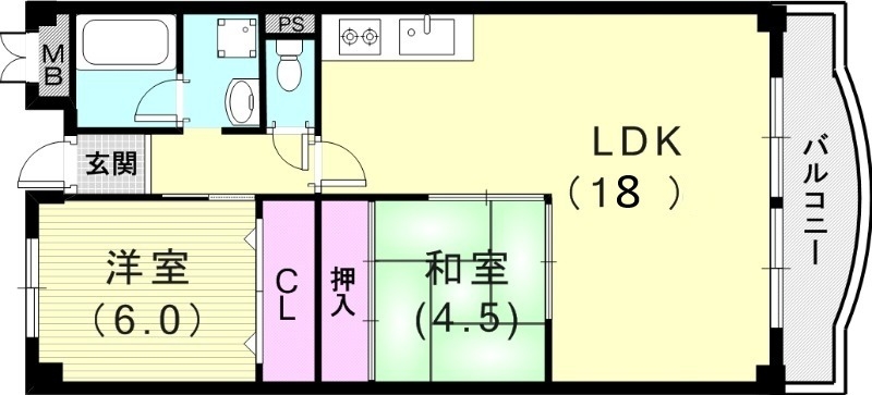 2LDK（69.65平米）システムキッチン・温水洗浄便座