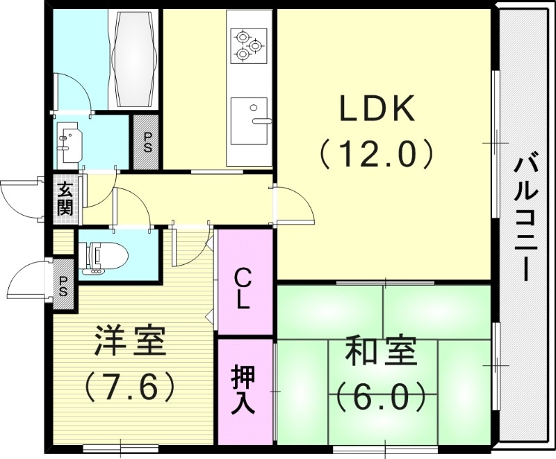 2LDK(59.13平米）モニターフォン・室内洗濯機置場