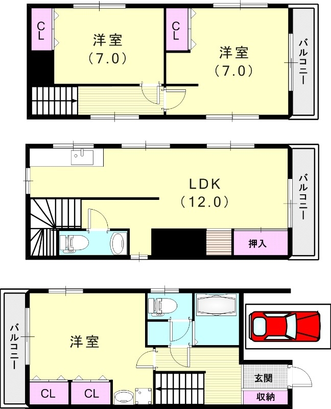 -階の間取り図