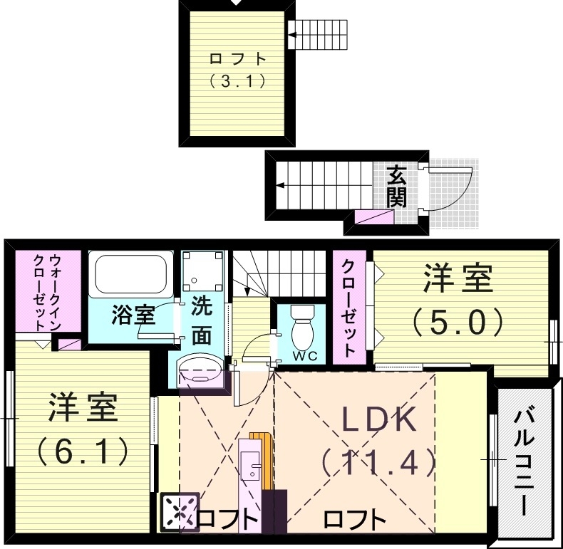 2階の間取り図