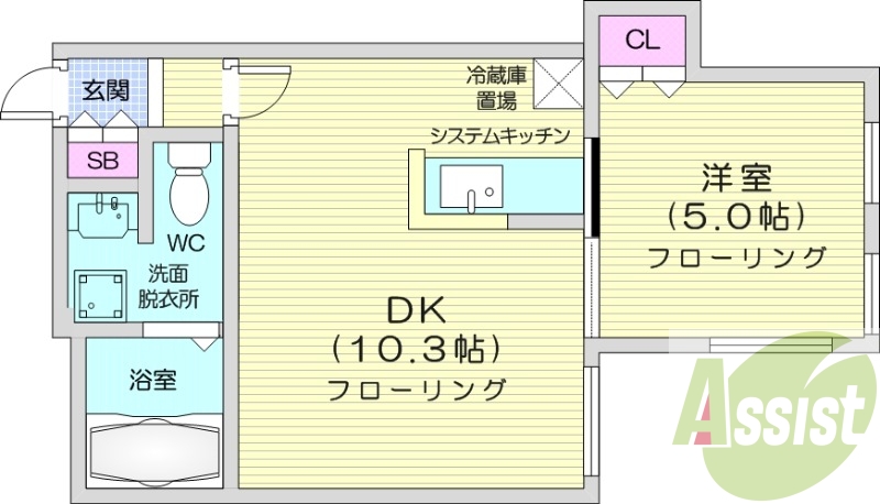 1LDK、灯油暖房、エレベーター、オートロック