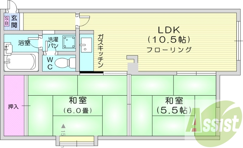 2階の間取り図