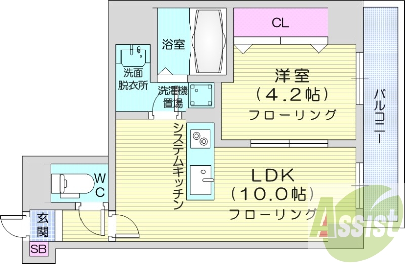 1LDK、灯油暖房、収納、モニターホン、洗濯機置場