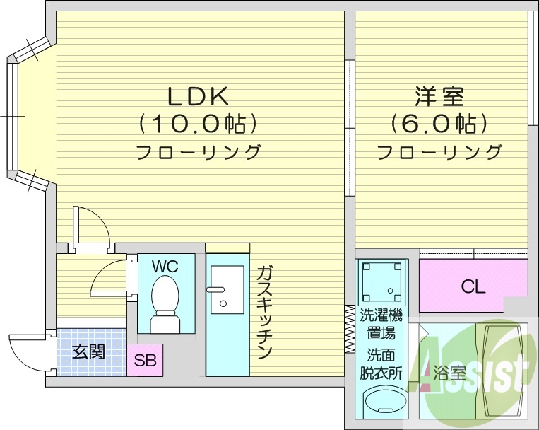 1LDK、灯油暖房、シャンプードレッサー