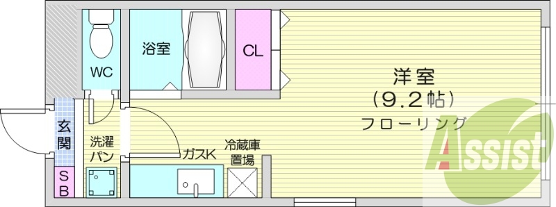 1K、角部屋、ネット使用料無料、カメラ付きインターホン