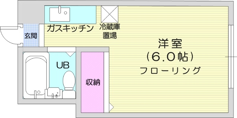 1R、都市ガス、収納、シューズボックス、ネット環境