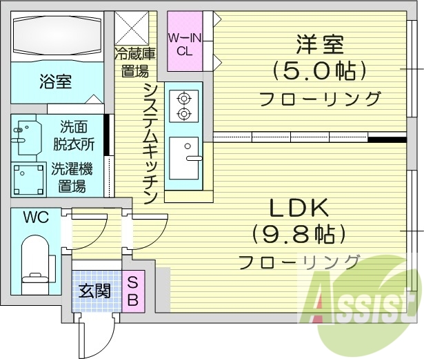 1LDK、オートロック、エコジョーズ、都市ガス