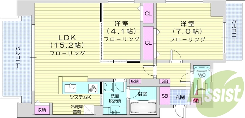 2LDK、分譲、ペット可、角部屋、エアコン、都市ガス