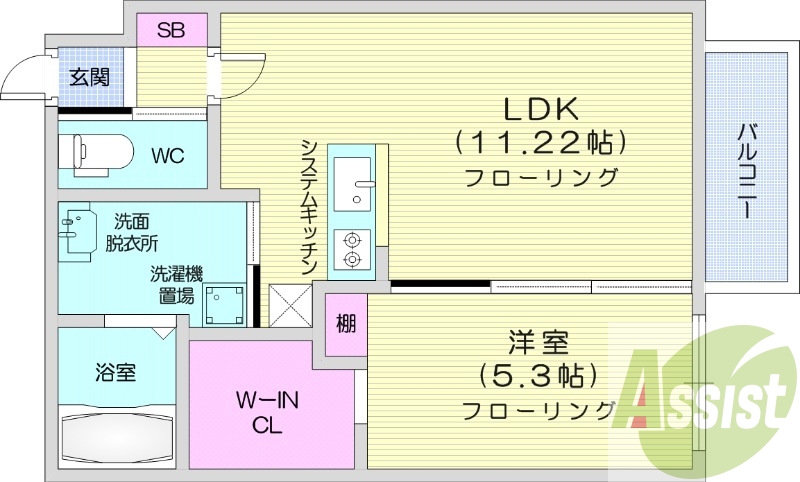 1LDK、オートロック、宅配ボックス、エアコン、エレベーター