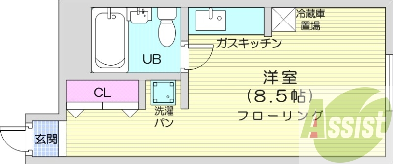 １K、デザイナーズ、ガスFF暖房、オートロック