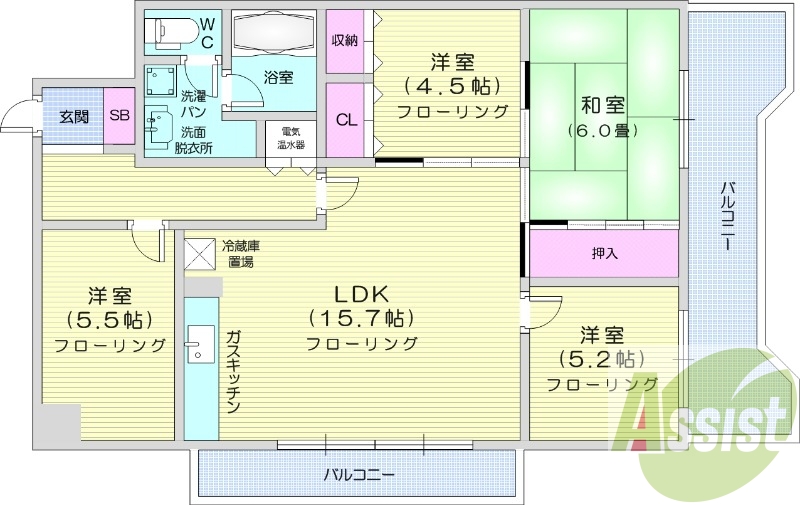 6階の間取り図