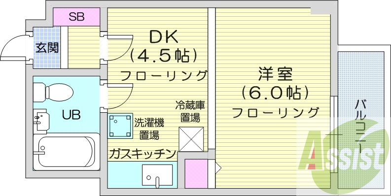 1DK、都市ガス、インターネット無料、ペット可