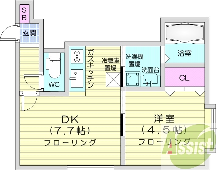 1DK、温水洗浄便座、灯油暖房、ネット使用料不要