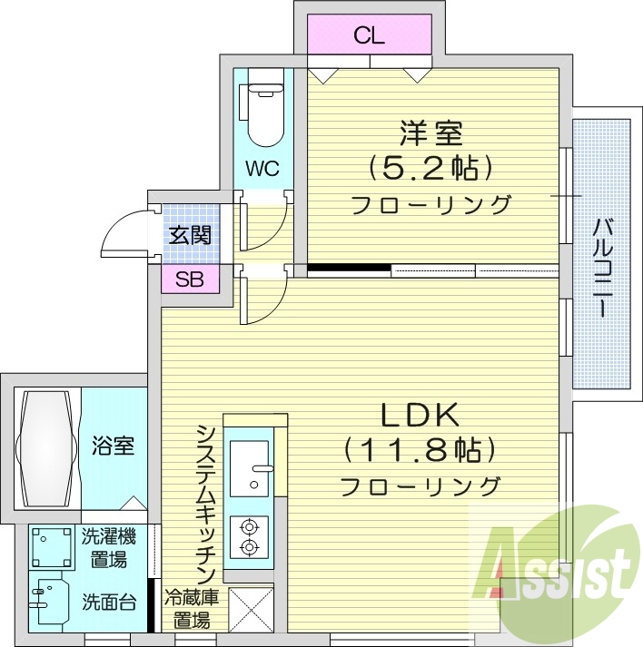 1LDK、インターネット無料、都市ガス、ペット可