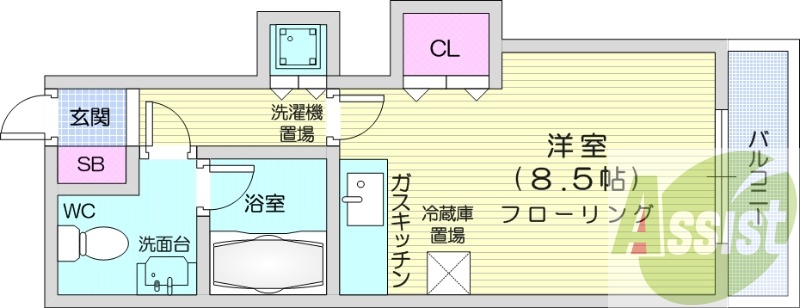 1LDK、ネット無料、シャンプードレッサー、ＴＶモニターホン