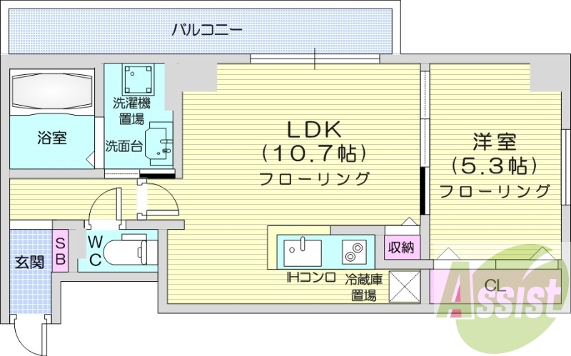 1LDK、都市ガス、ネット無料、角部屋、エアコン