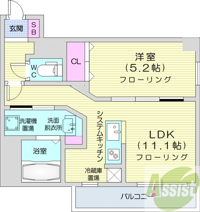 1LDK、都市ガス、ネット無料、角部屋、エアコン