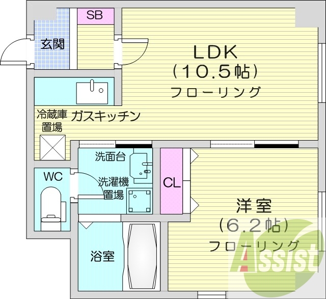 1LDK、シャワートイレ、モニタ付インターホン、オートロック