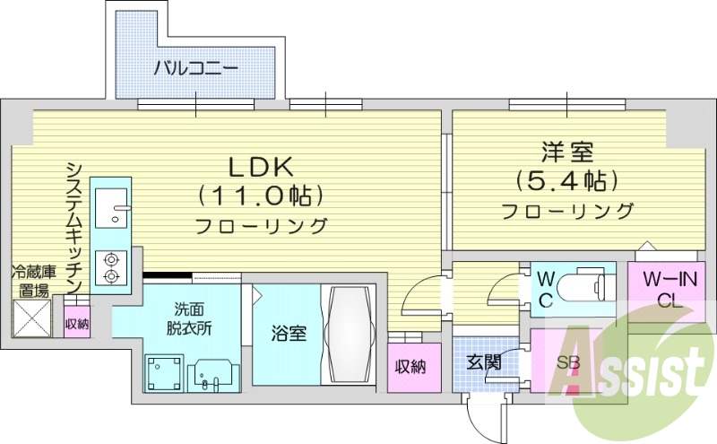 1LDK、都市ガス、ネット無料、エアコン、オートロック