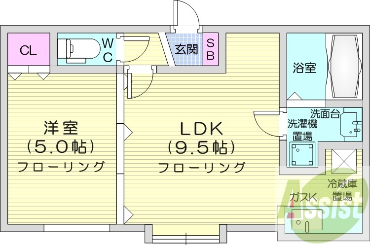 1LDK、トランクルーム、ネット無料、ペット可