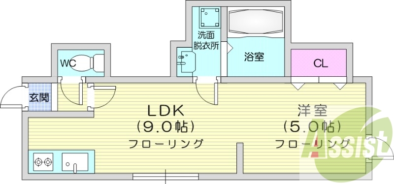 1LDK、トランクルーム、ロードヒーティング