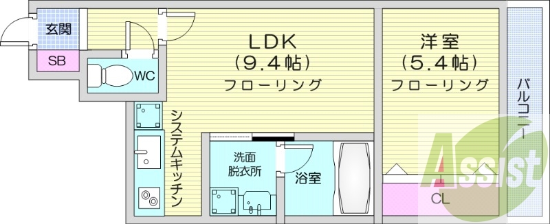 1LDK、灯油暖房、角部屋、宅配ボックス