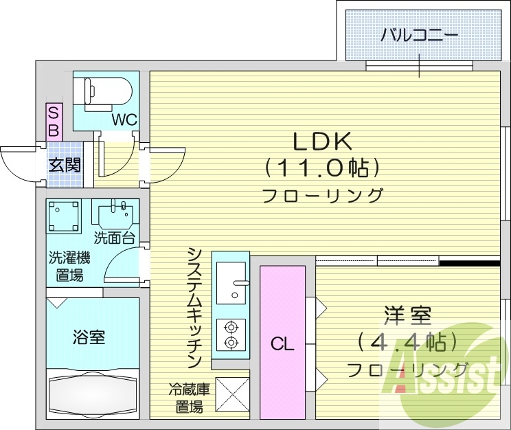 1LDK、浴室乾燥機、追い炊き、宅配ボックス