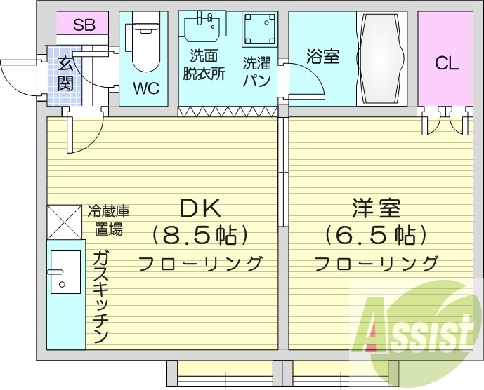 1DK、暖房灯油、洗濯機置き場、ウォシュレット