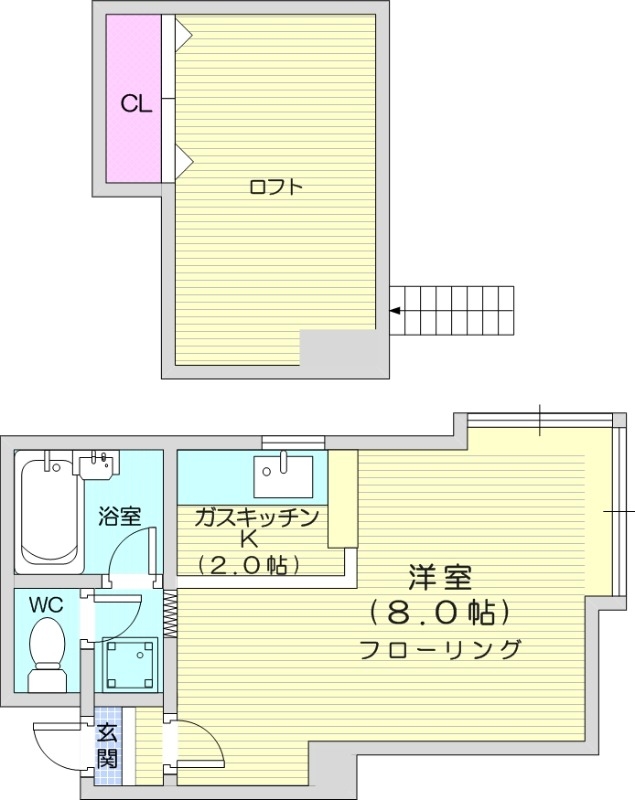 1K、洗面所、脱衣所、インターネット利用可