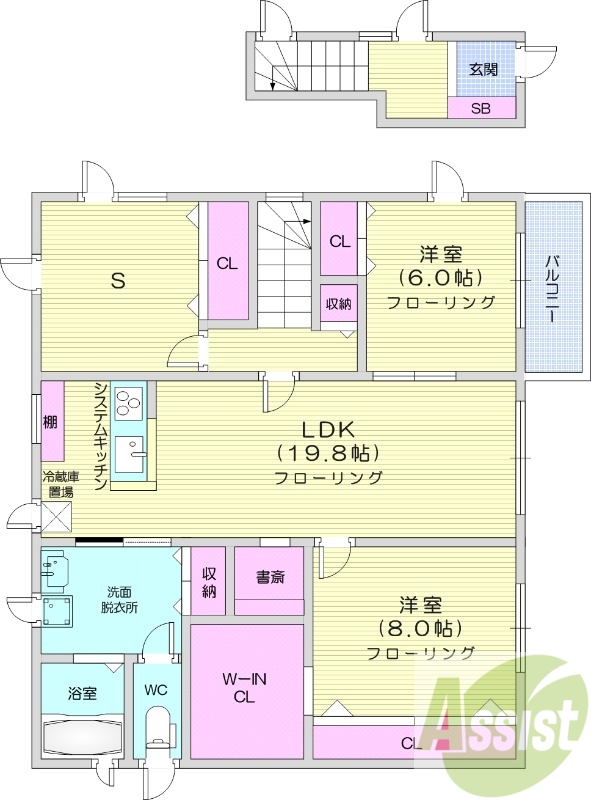 3LDK、灯油ボイラー、無料駐車場、システムキッチン