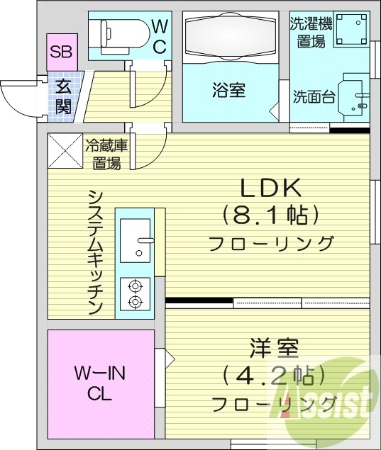 1LDK、エアコン、ウォークインクローゼット