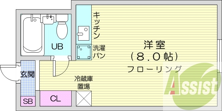 1R、都市ガス、収納スぺース、洗面台、インターホン