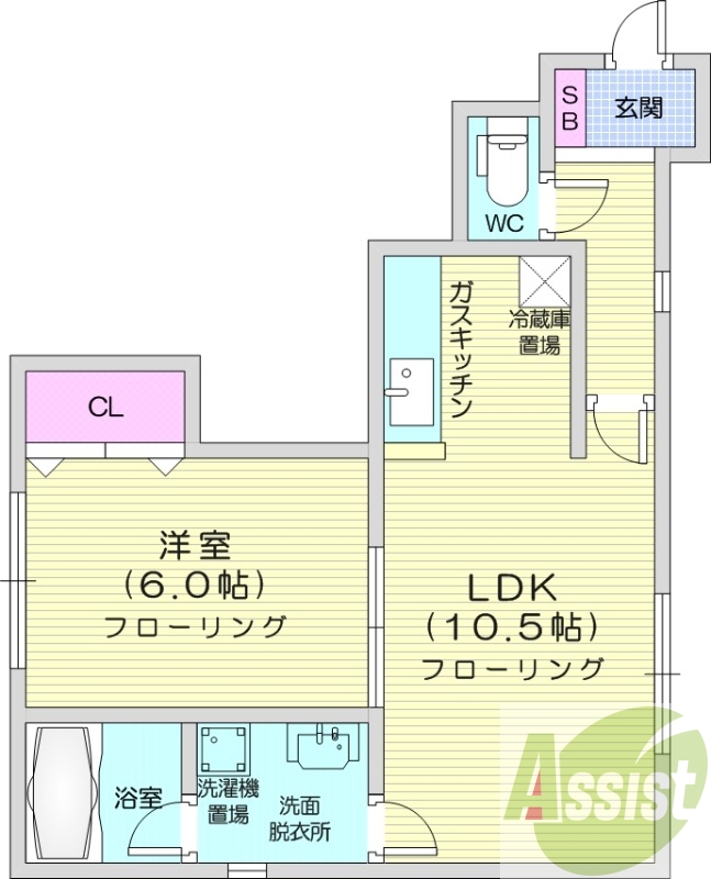 1LDK、エアコン、クローゼット、モニタ付インターホン