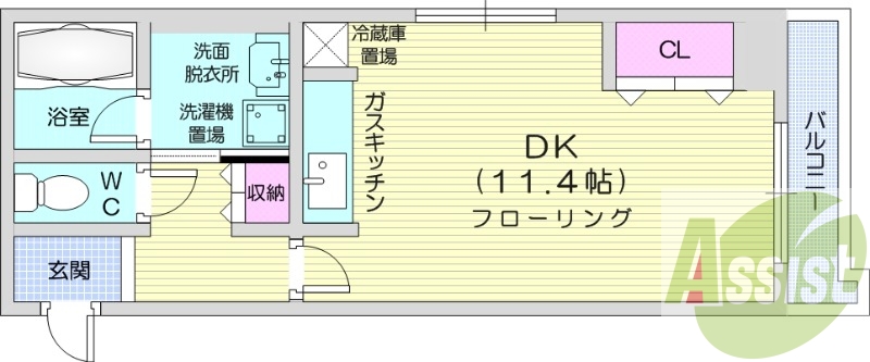 1R、エアコン、角部屋、ネット無料、灯油暖房