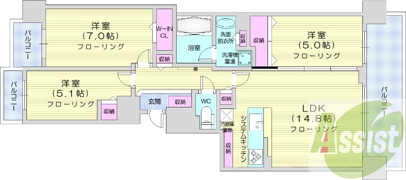 3LDK、分譲マンション、浴室乾燥機、追い焚き