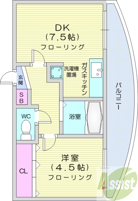 1LDK、ネット無料、角部屋、ペット可、バストイレ別