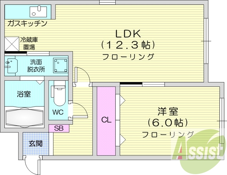 1LDK、角部屋、トランクルーム、オートロック
